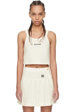 Palm Angels Débardeur blanc cassé à logo brodé