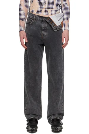 Y / PROJECT Jean gris à taille asymétrique