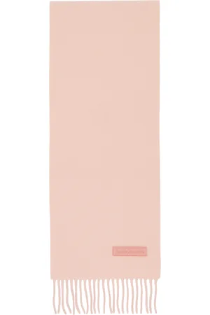 Acne Studios Écharpe rose en laine à franges