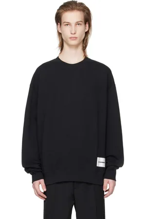 Jil Sander Pull molletonné noir à col ras du cou