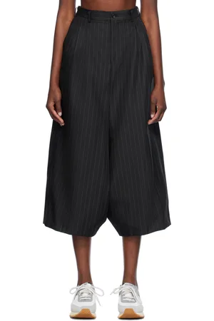 Comme des Garçons Pantalon noir à rayures fines