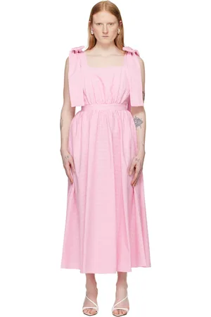 Msgm Robe longue rose à boucles