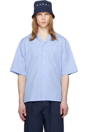 Marni Chemise bleue à logo imprimé