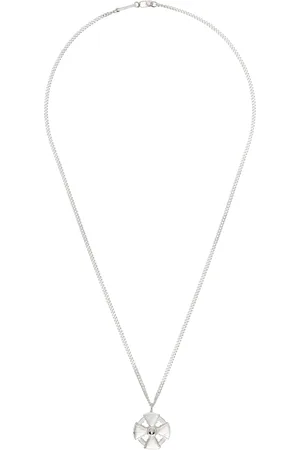 PEARLS BEFORE SWINE Collier argenté à pendentif graphique