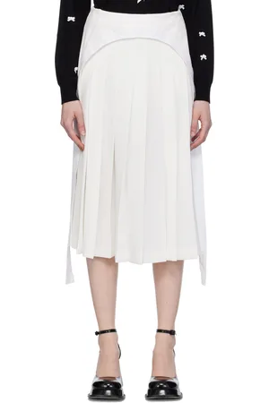 pushBUTTON Jupe midi blanche à plis