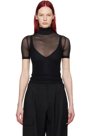 COPERNI T-shirt noir à col montant