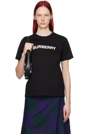 Burberry T-shirt noir à logo contrecollé