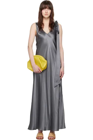 J.W.Anderson Robe longue grise à col en V plongeant