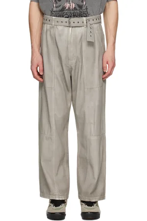 Izzue Pantalon gris à ceinture