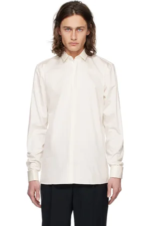 HUGO BOSS Chemise blanc cassé à col classique