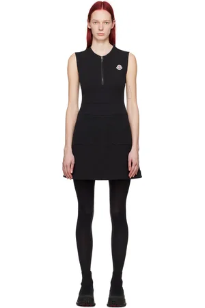 Moncler Robe courte noire à demi-glissière