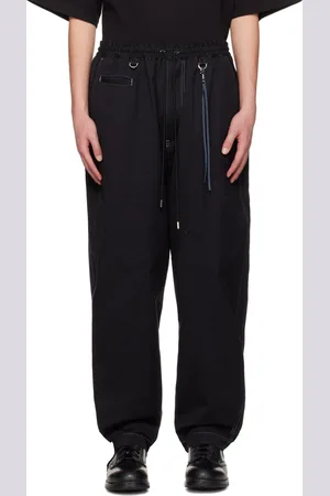 MASTERMIND JAPAN Pantalon noir à cordon coulissant