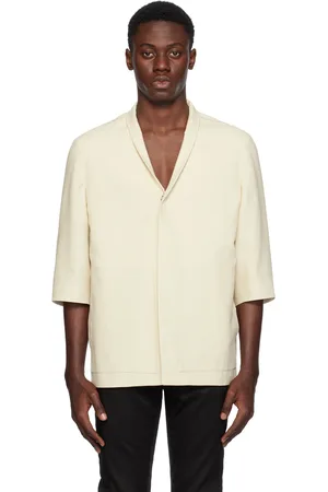 Ermenegildo Zegna Veston blanc cassé à simple boutonnage