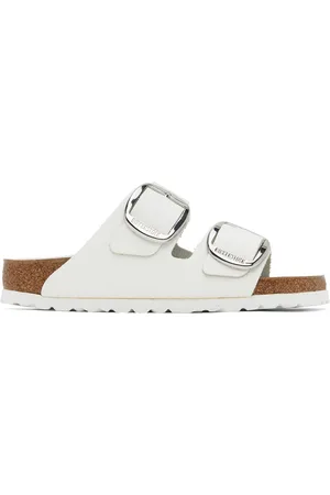 Birkenstock Sandales étroites Arizona blanches à grandes boucles