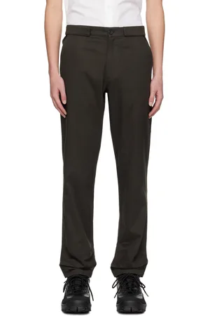 GR10K Pantalon brun à plis aux revers