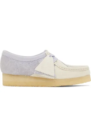 Clarks Derbys Wallabee bleu et blanc cassé