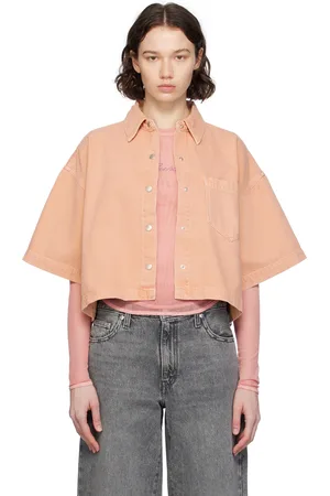 AGOLDE Chemise Rona orange en denim