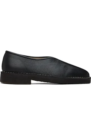 LEMAIRE Chaussures à enfiler noires à passepoils