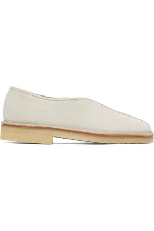 LEMAIRE Chaussures à enfiler blanc cassé à passepoils