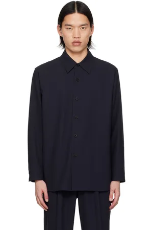 Auralee Chemise bleu marine à boutons