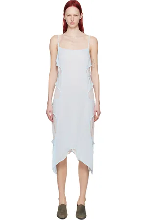 ECKHAUS LATTA Robe midi Perdita bleu et blanc