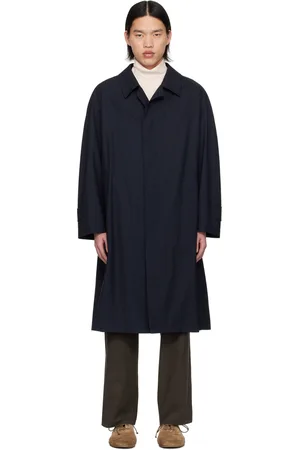 Auralee Manteau bleu marine à manches raglan