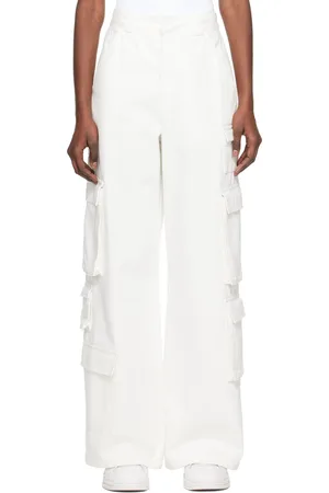 Axel Arigato Pantalon cargo Roam blanc cassé en denim