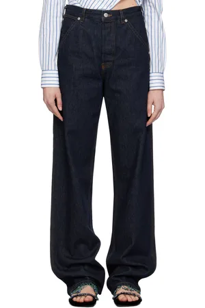 DRIES VAN NOTEN Jean indigo à braguette à boutons
