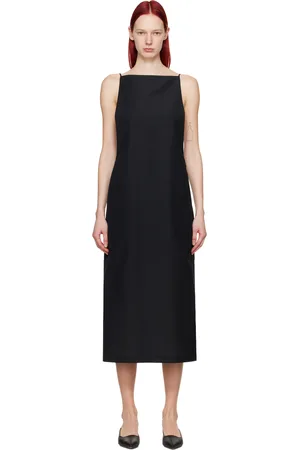 Auralee Robe longue noire à dos ouvert
