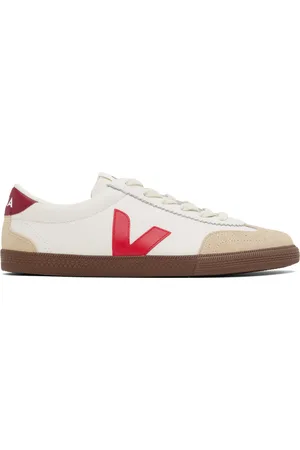 Veja Baskets Volley blanc et rouge en cuir