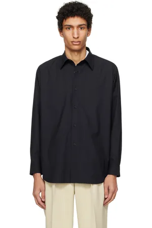 Auralee Chemise bleu marine à col classique