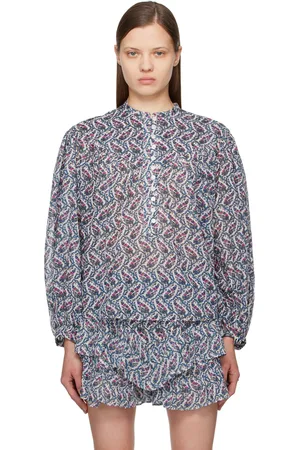 Isabel Marant Chemise Salika blanc cassé et bleu