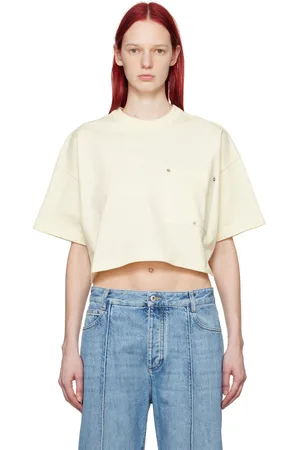 Bottega Veneta T-shirt écourté blanc cassé