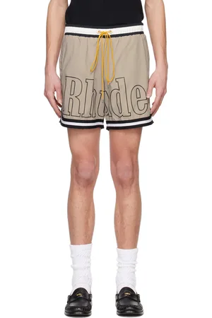 Rhude Maillot de bain beige à garnitures à rayures