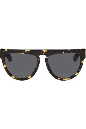 Burberry Lunettes de soleil structurées brunes à pont à encoche circulaire