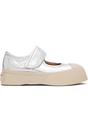 Marni Baskets de style Charles IX argentées en cuir
