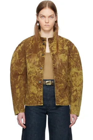 LEMAIRE Blouson teint en plongée brun en denim