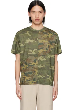 DIME T-shirt kaki à motif camouflage