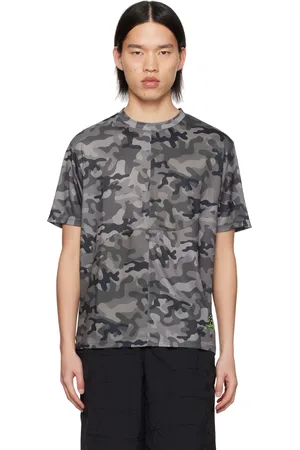DIME T-shirt gris à motif camouflage