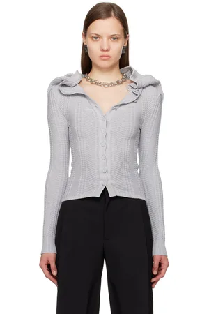 Y / PROJECT Cardigan gris à collier - Evergreen