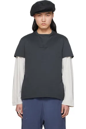 Maison Margiela T-shirt gris à col ras du cou