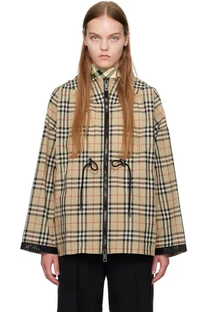 Burberry Blouson beige à carreaux