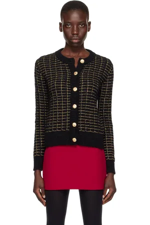Ernest W. Baker Cardigan noir à carreaux