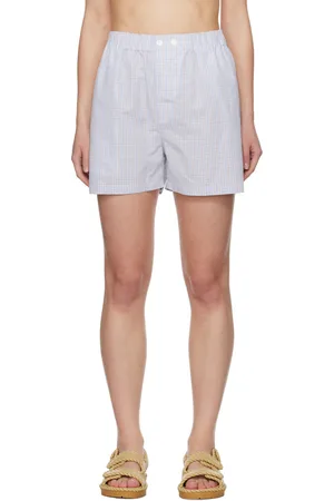 Bottega Veneta Short bleu à carreaux