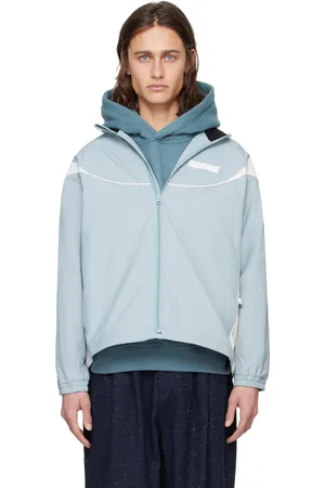 Metalwood Blouson de survêtement bleu et blanc à panneaux