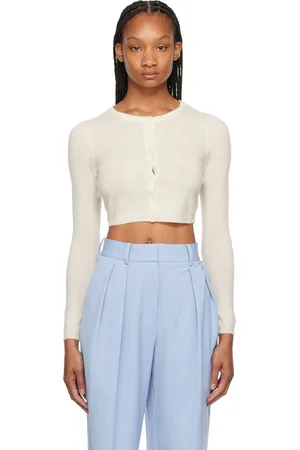 Staud Cardigan Deanna blanc cassé