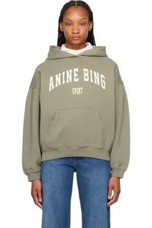 ANINE BING Pull à capuche Harvey taupe