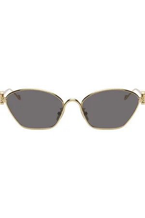 Loewe Lunettes de soleil hexagonales dorées à anagrammes