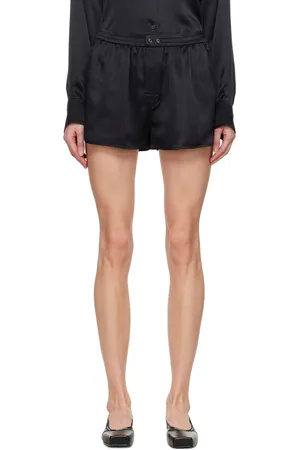 Alexander Wang Short noir à panneau en tulle transparent