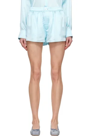 Alexander Wang Short bleu à panneau en tulle transparent
